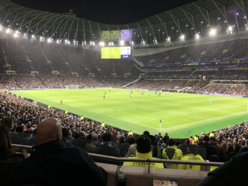 View of the seats behind the away fans